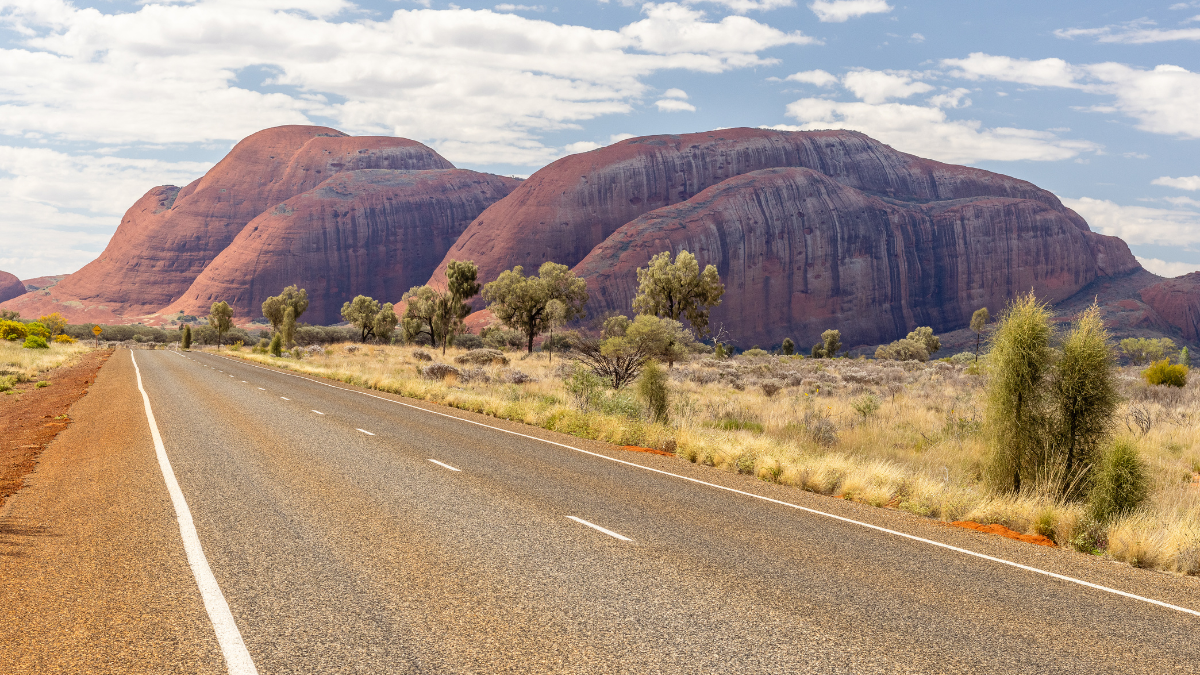 Drive near Uluru in the Outback