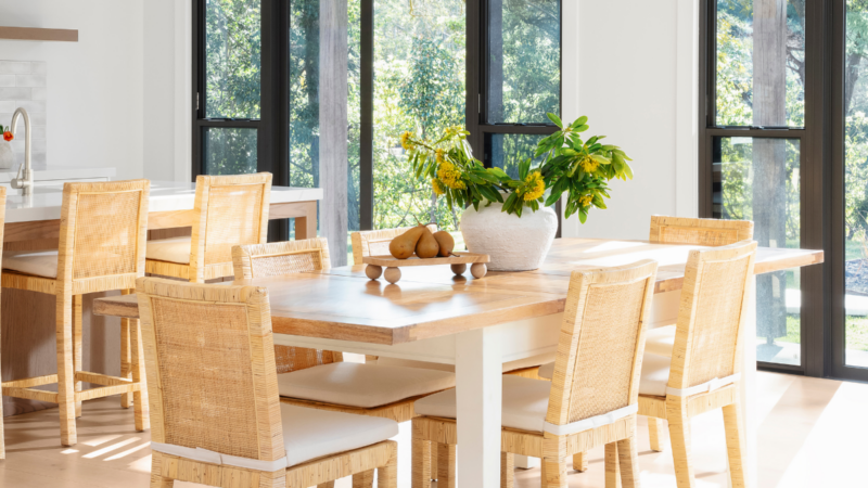 Timber wood dining table set